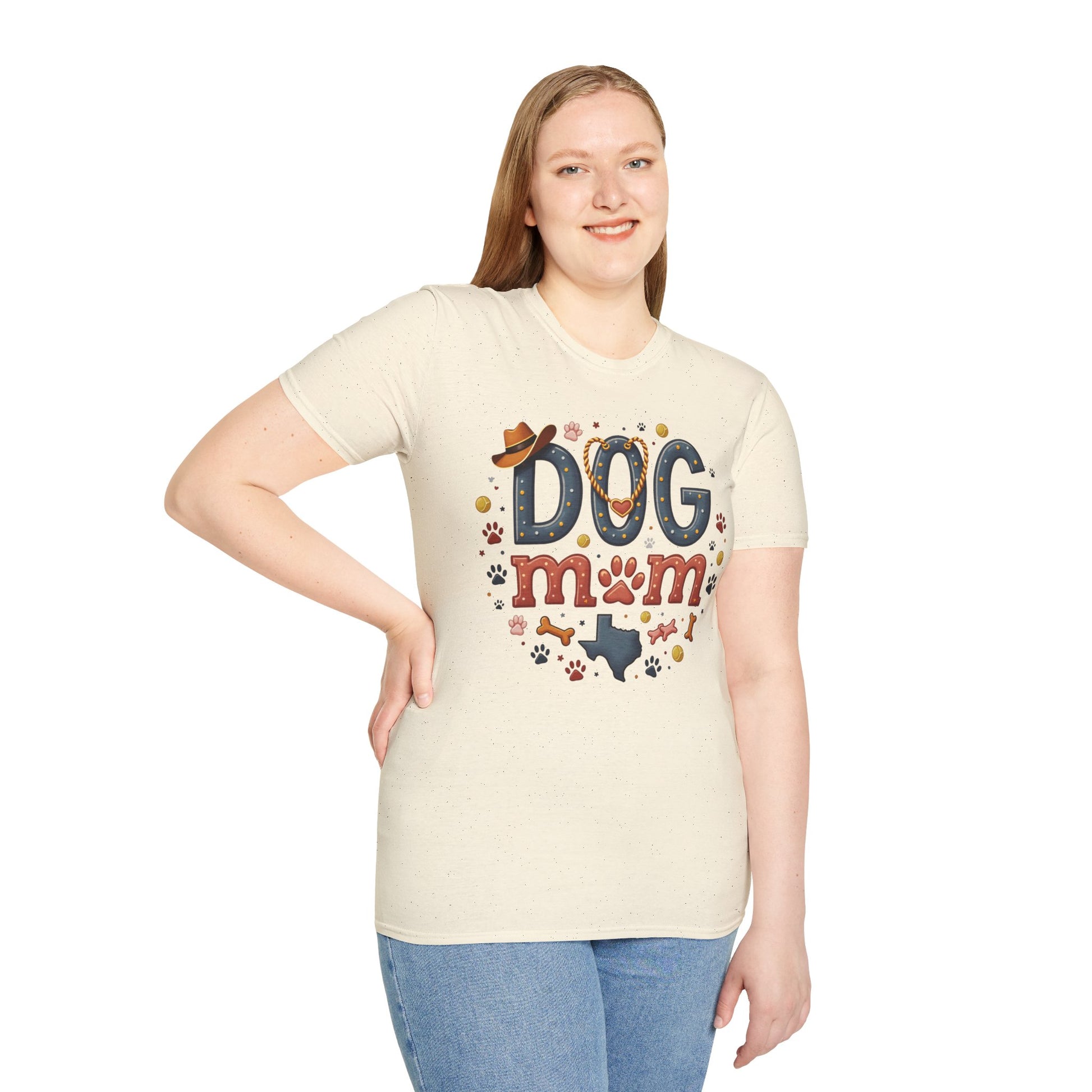 Texas Dog Mom T-Shirt with Texas Map Design