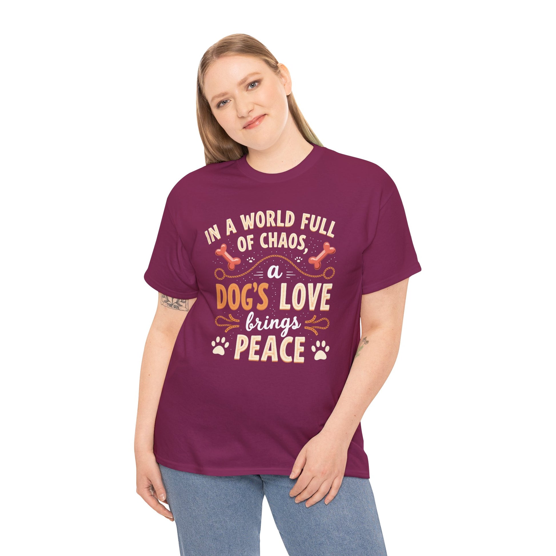 Unisex Tee - Dog's Love Brings Peace to the World