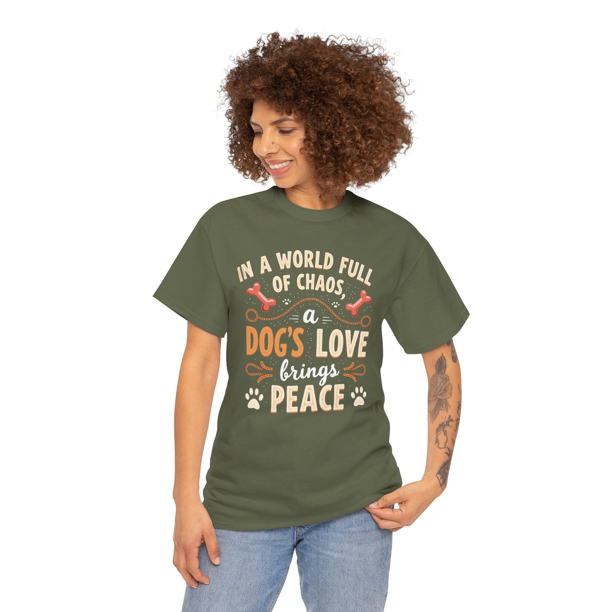 Unisex Tee - Dog's Love Brings Peace to the World