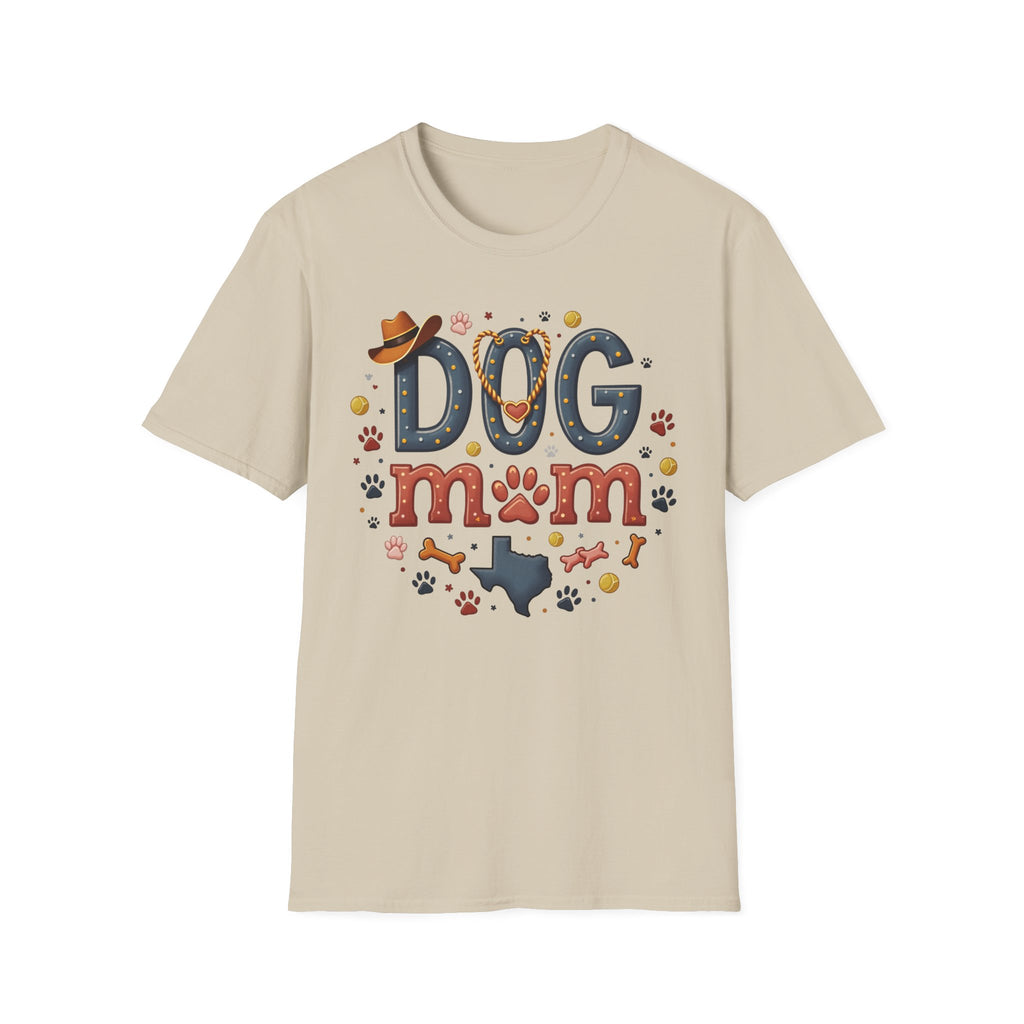 Texas Dog Mom T-Shirt with Texas Map Design
