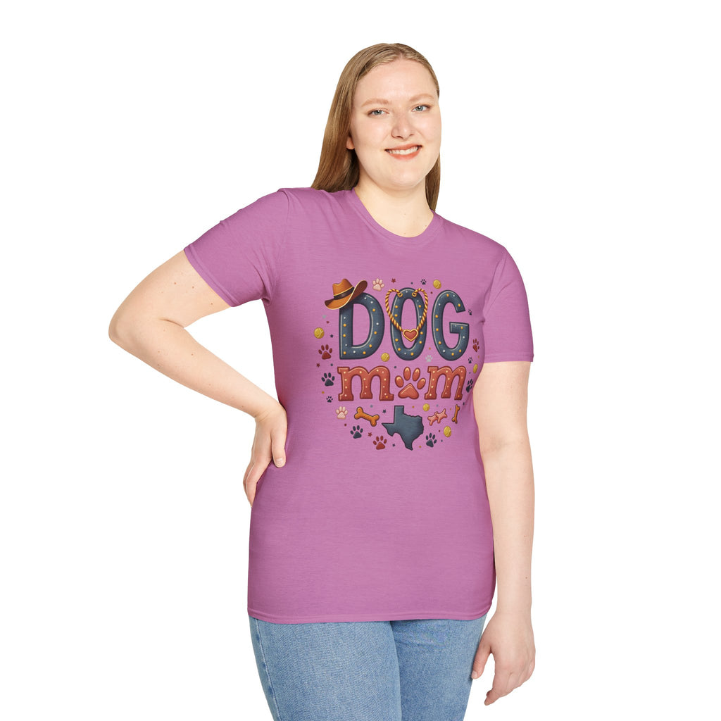 Texas Dog Mom T-Shirt with Texas Map Design