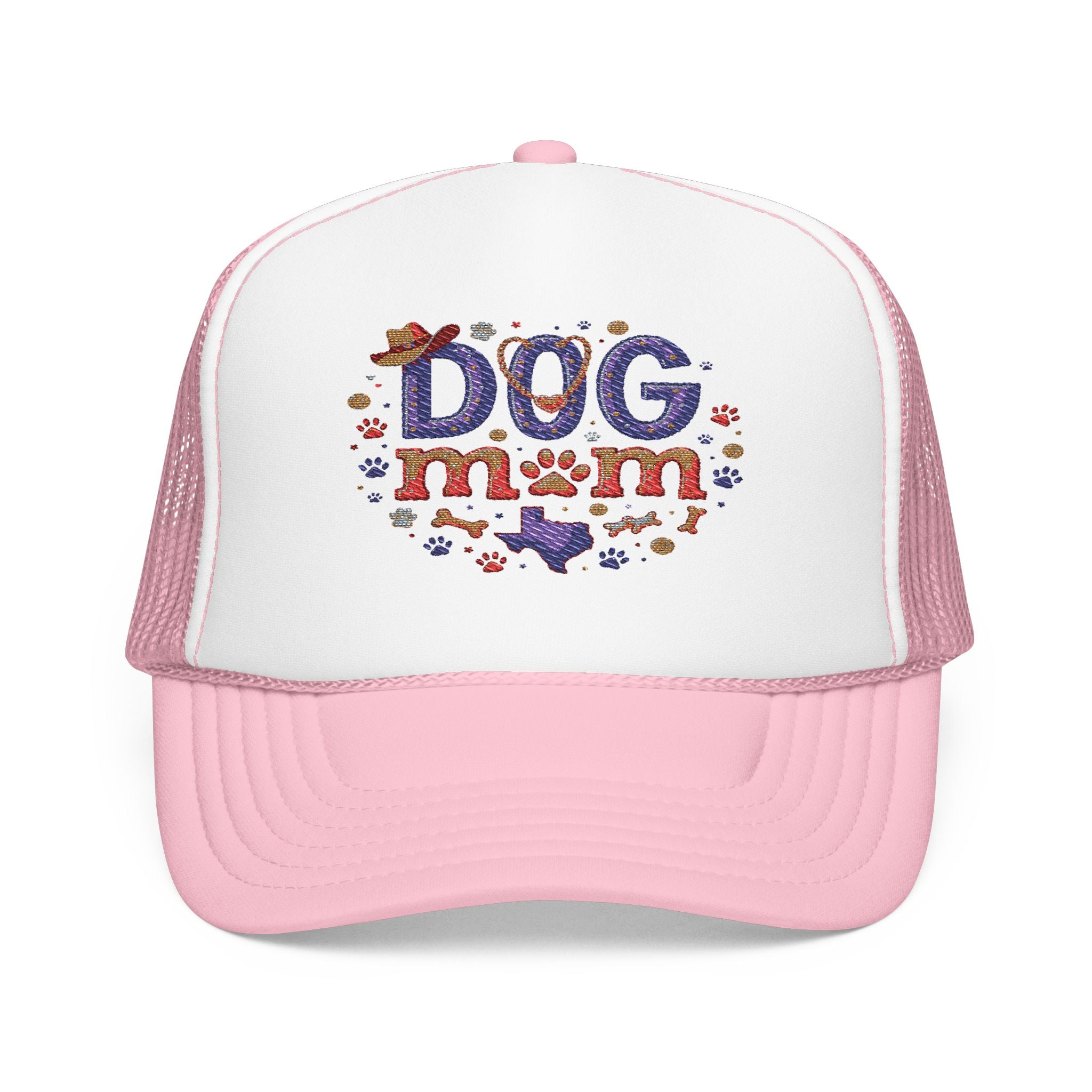 Foam Trucker Hat - Texas Dog Mom Embroidered Cap