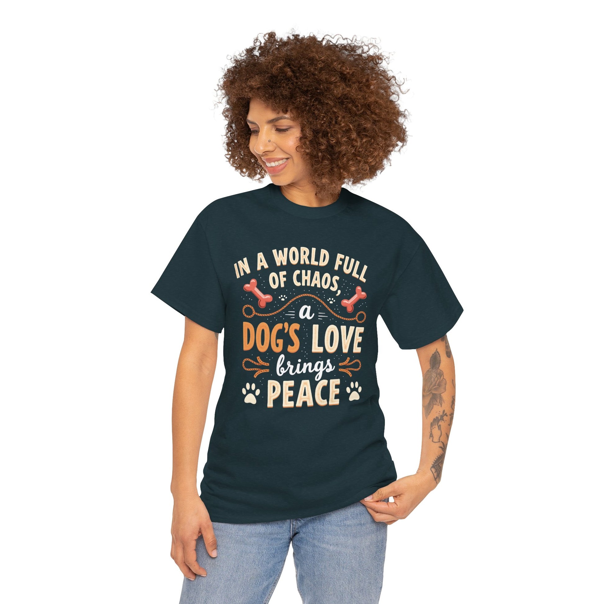 Unisex Tee - Dog's Love Brings Peace to the World