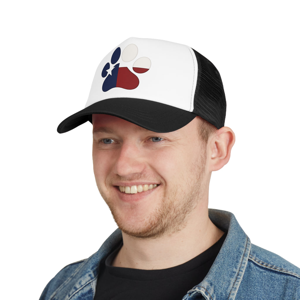 Texas Pride Mesh Cap with Paw Print Design