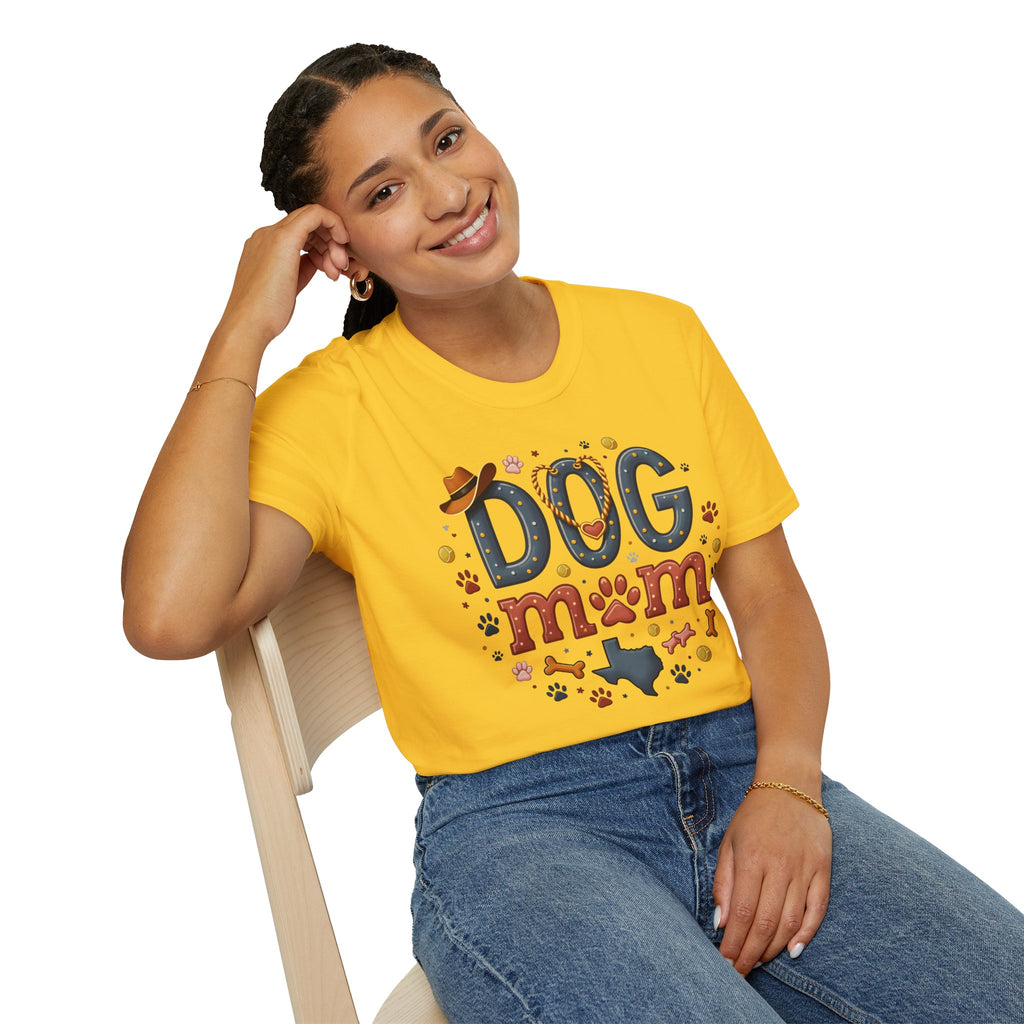 Texas Dog Mom T-Shirt with Texas Map Design