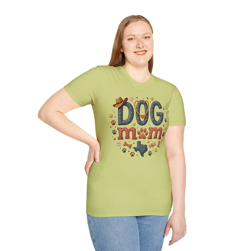 Texas Dog Mom T-Shirt with Texas Map Design