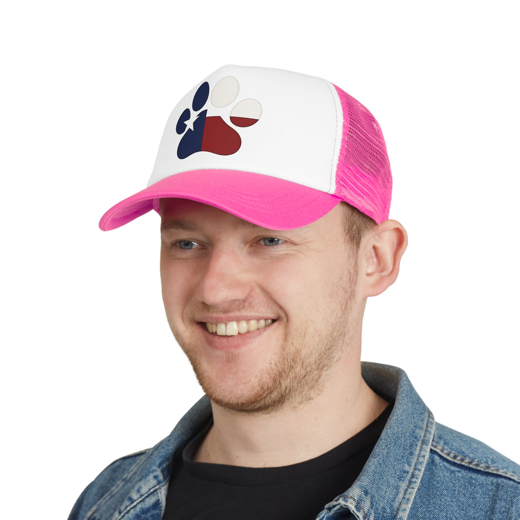 Texas Pride Mesh Cap with Paw Print Design