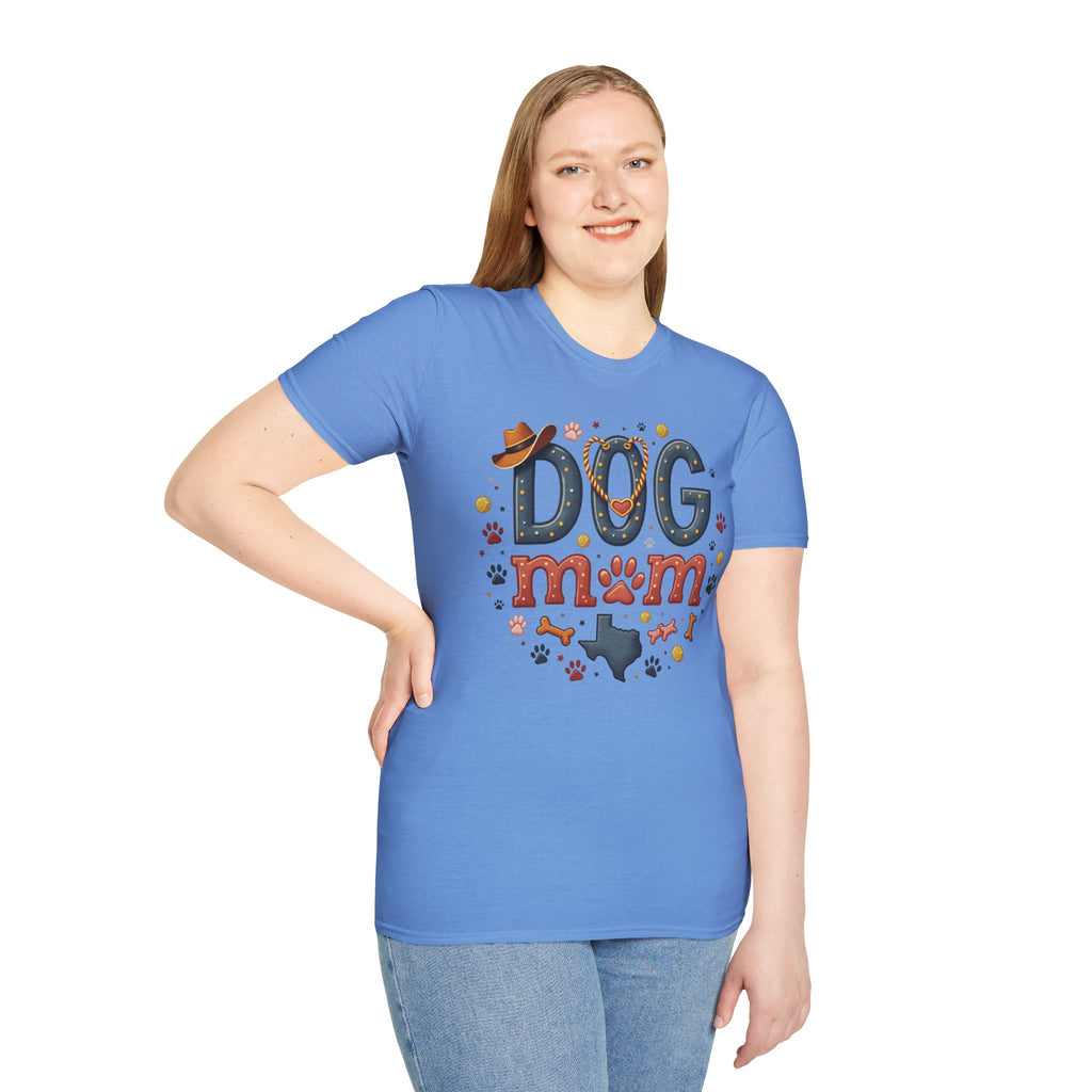 Texas Dog Mom T-Shirt with Texas Map Design