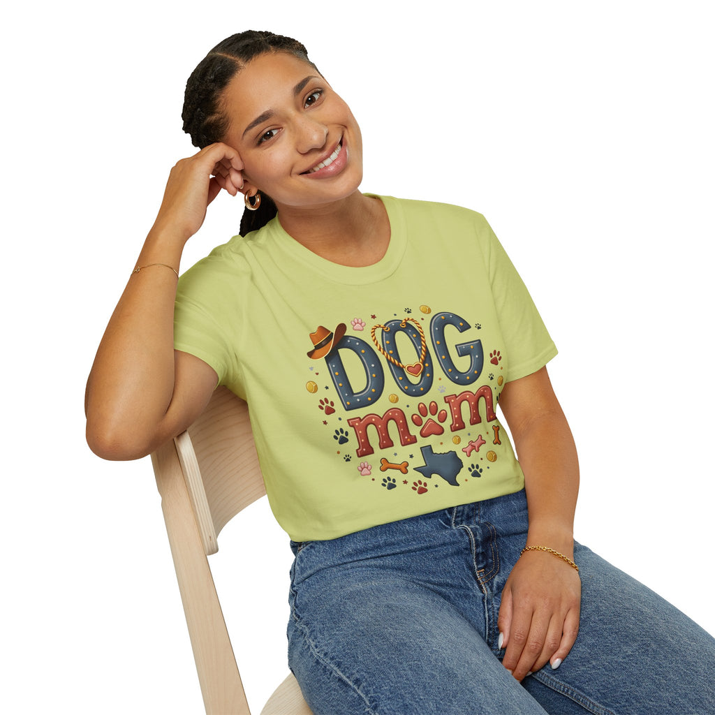 Texas Dog Mom T-Shirt with Texas Map Design