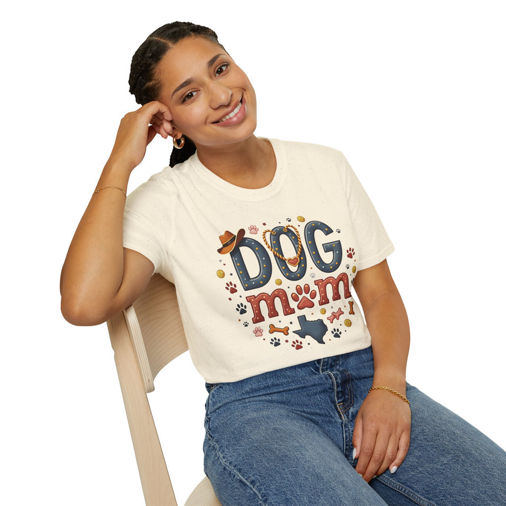 Texas Dog Mom T-Shirt with Texas Map Design