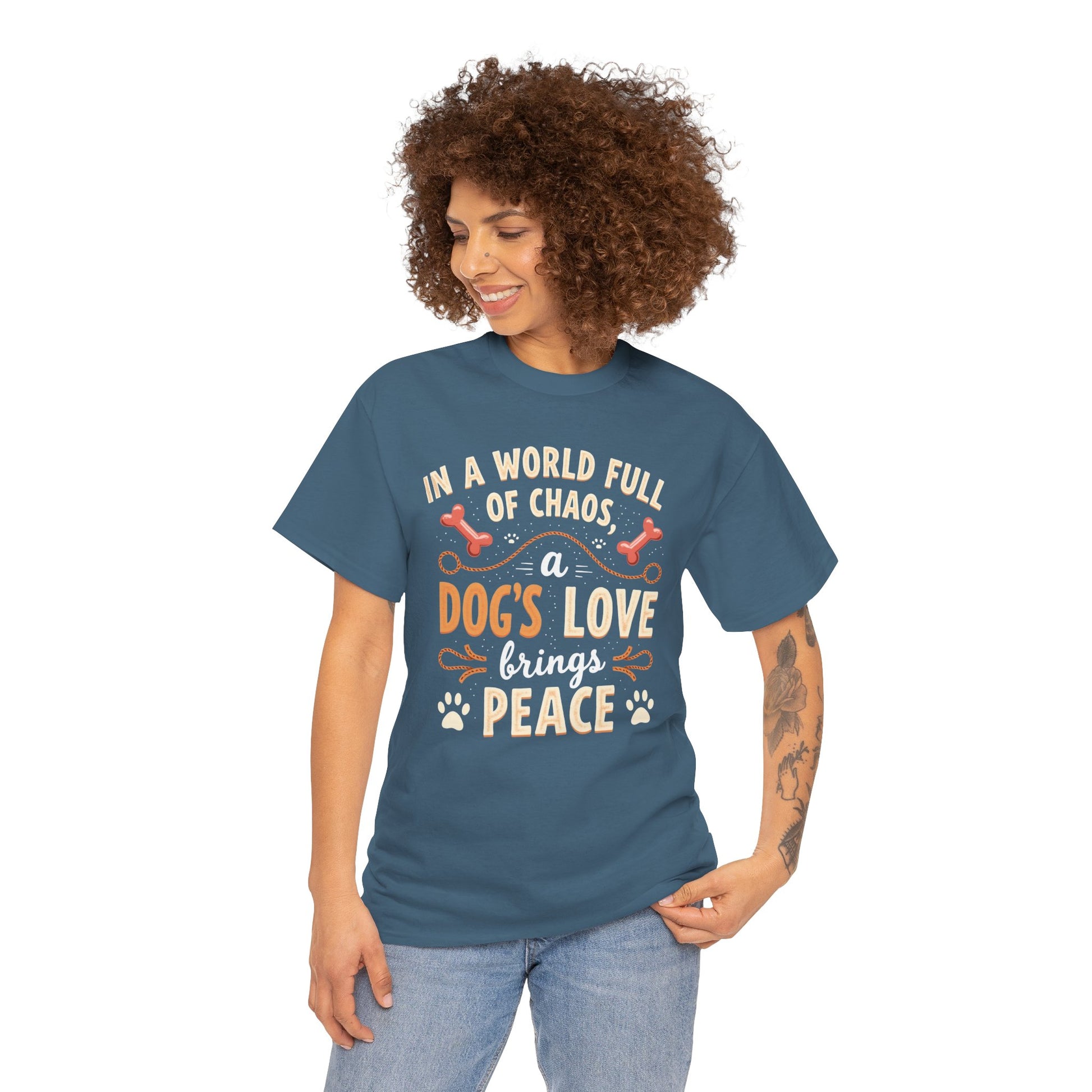 Unisex Tee - Dog's Love Brings Peace to the World