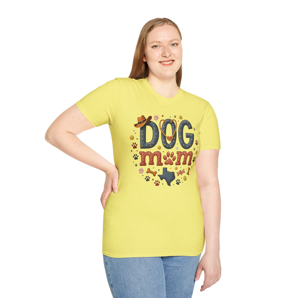 Texas Dog Mom T-Shirt with Texas Map Design