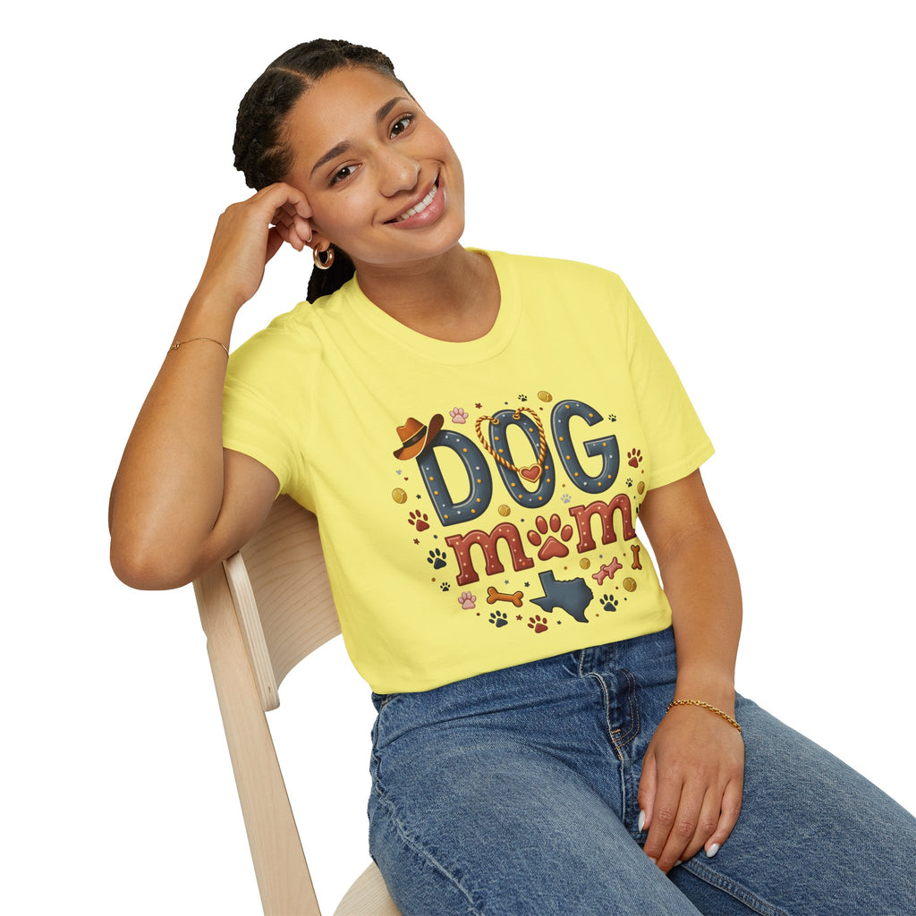 Texas Dog Mom T-Shirt with Texas Map Design