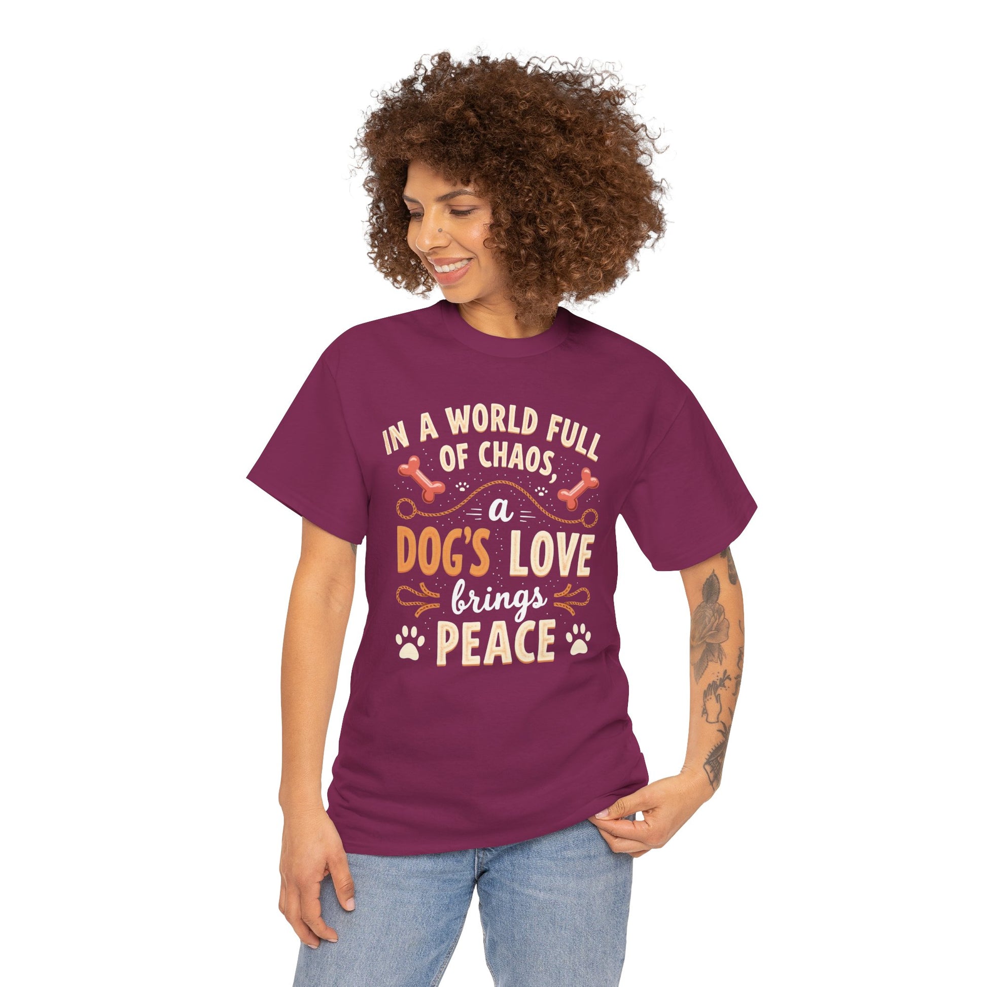 Unisex Tee - Dog's Love Brings Peace to the World