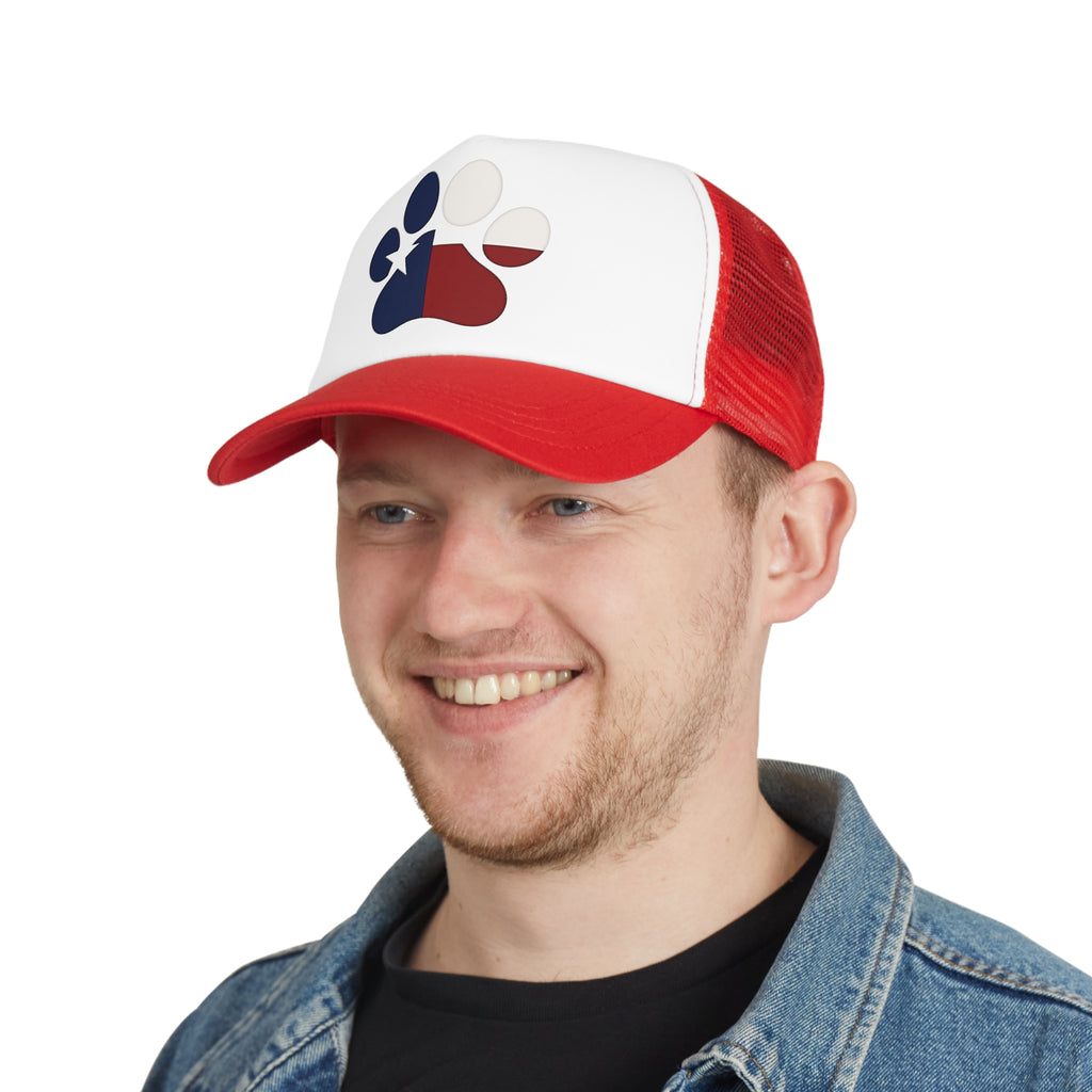 Texas Pride Mesh Cap with Paw Print Design