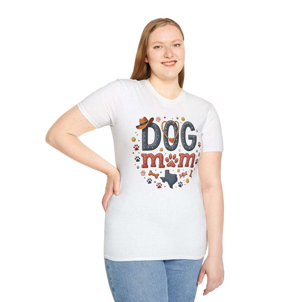 Texas Dog Mom T-Shirt with Texas Map Design