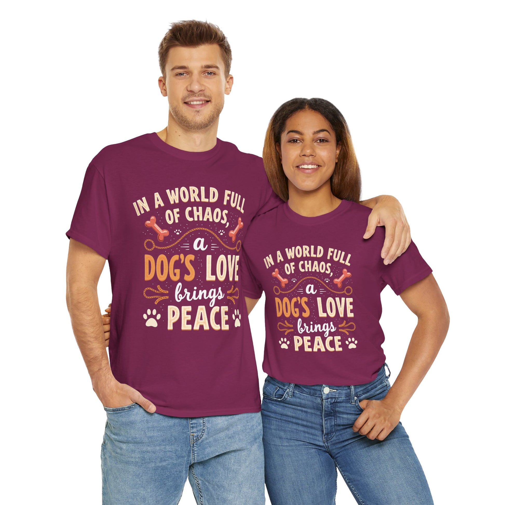 Unisex Tee - Dog's Love Brings Peace to the World